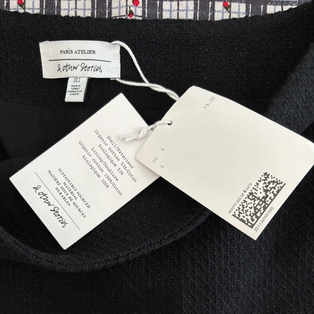 & Other Stories Black Mini Skirt - Size 4 - Picture 4 of 4